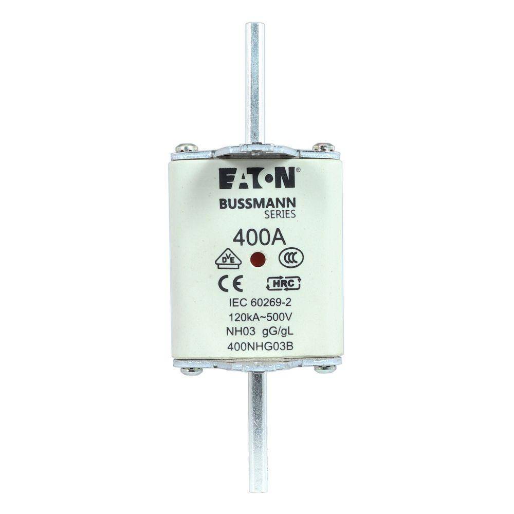 Edison 400NHG03B Fuse Link With Metal Gripping Lug, 500 VAC, 400 A