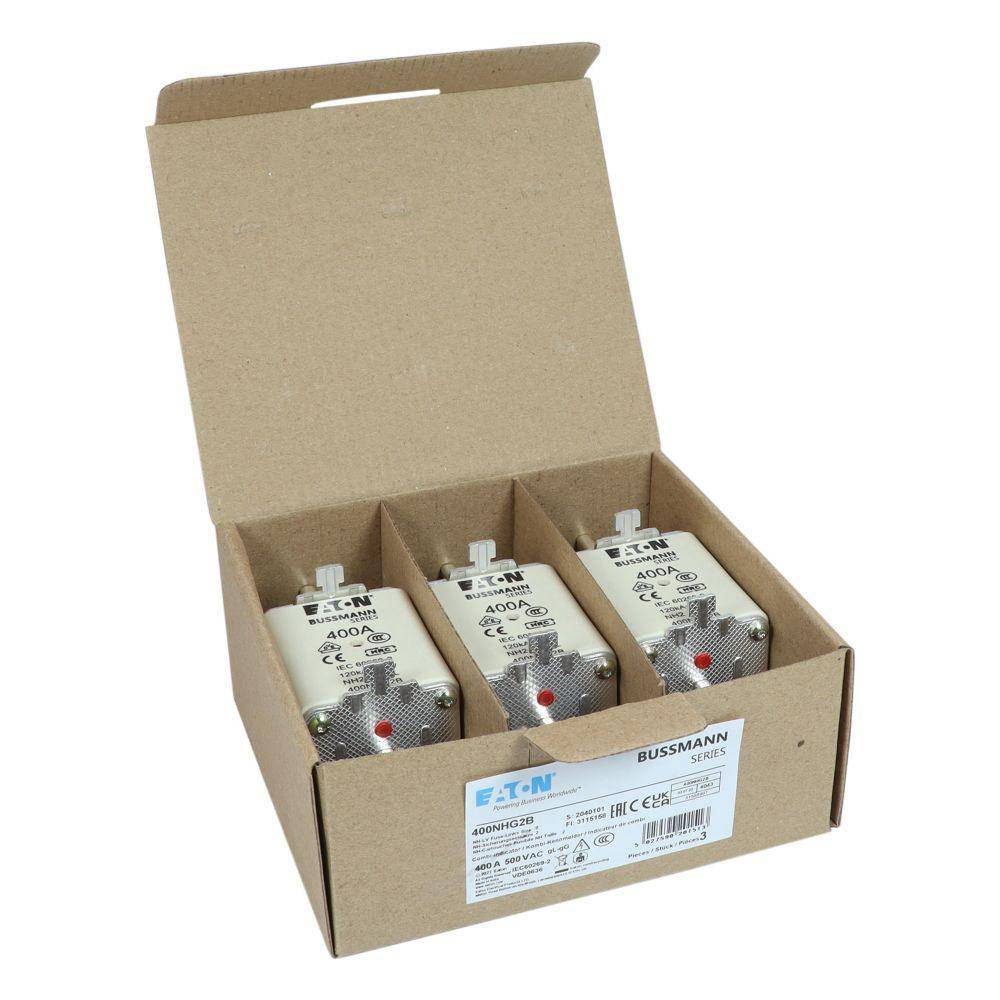 Edison 400NHG2B Fuse Link With Metal Gripping Lug, 500 VAC, 400 A