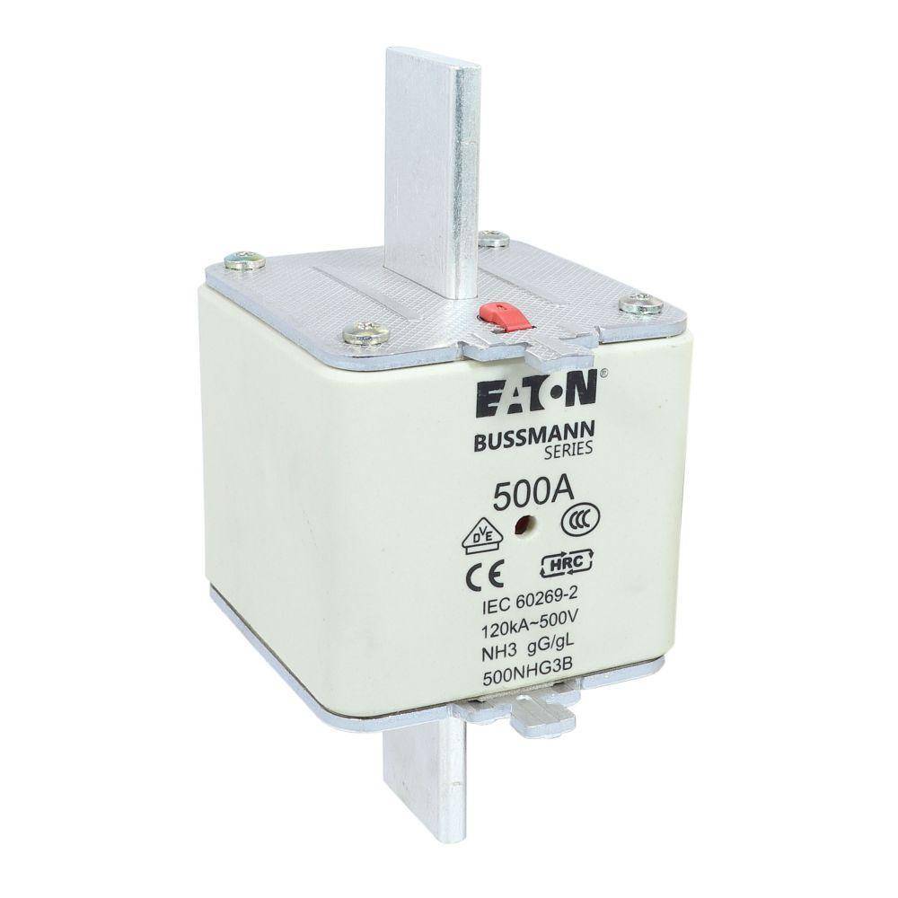 Edison 500NHG3B Fuse Link With Metal Gripping Lug, 500 VAC, 500 A