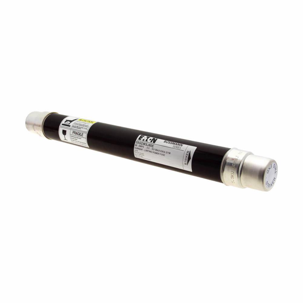EATON 55GDMSJ80E Bussmann High Voltage Fuse, 5.5 kV, 80 A, For Use With 600 A Square D HVLCC and HVL switches