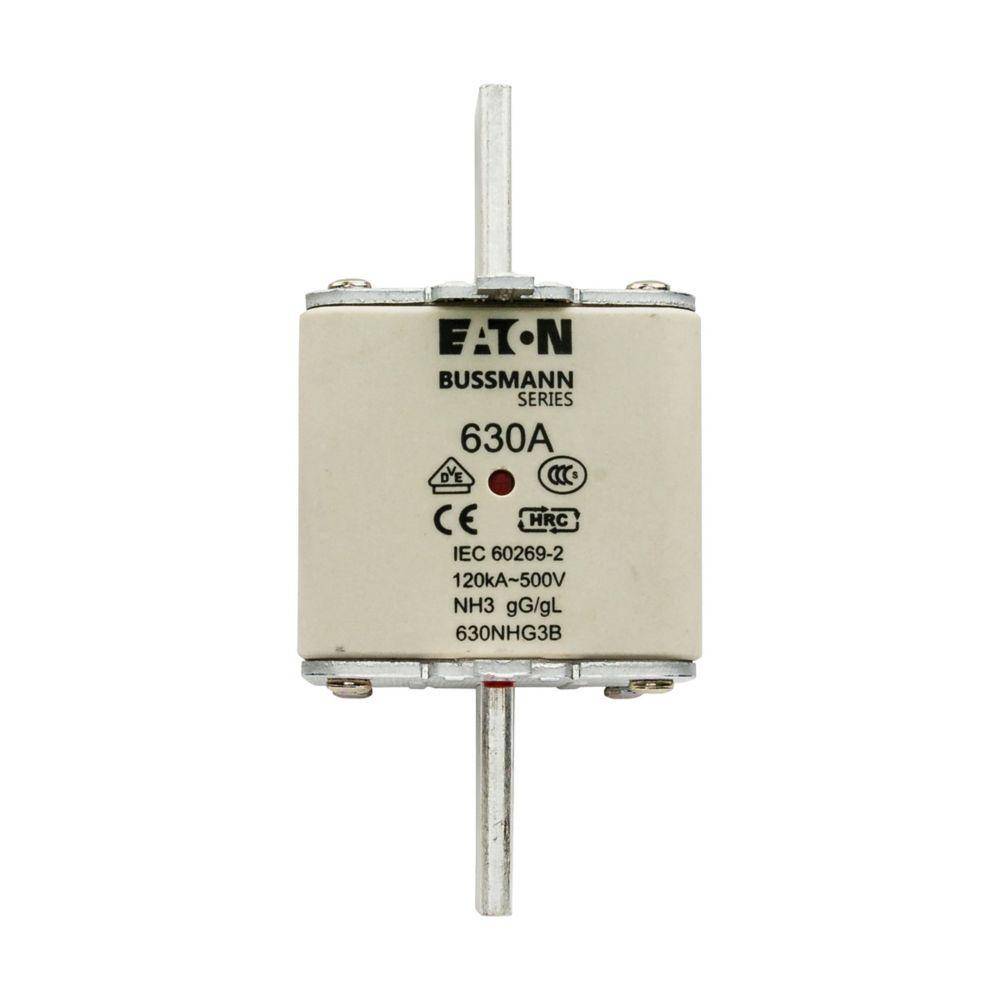 Edison 630NHG3B Fuse Link With Metal Gripping Lug, 500 VAC, 630 A
