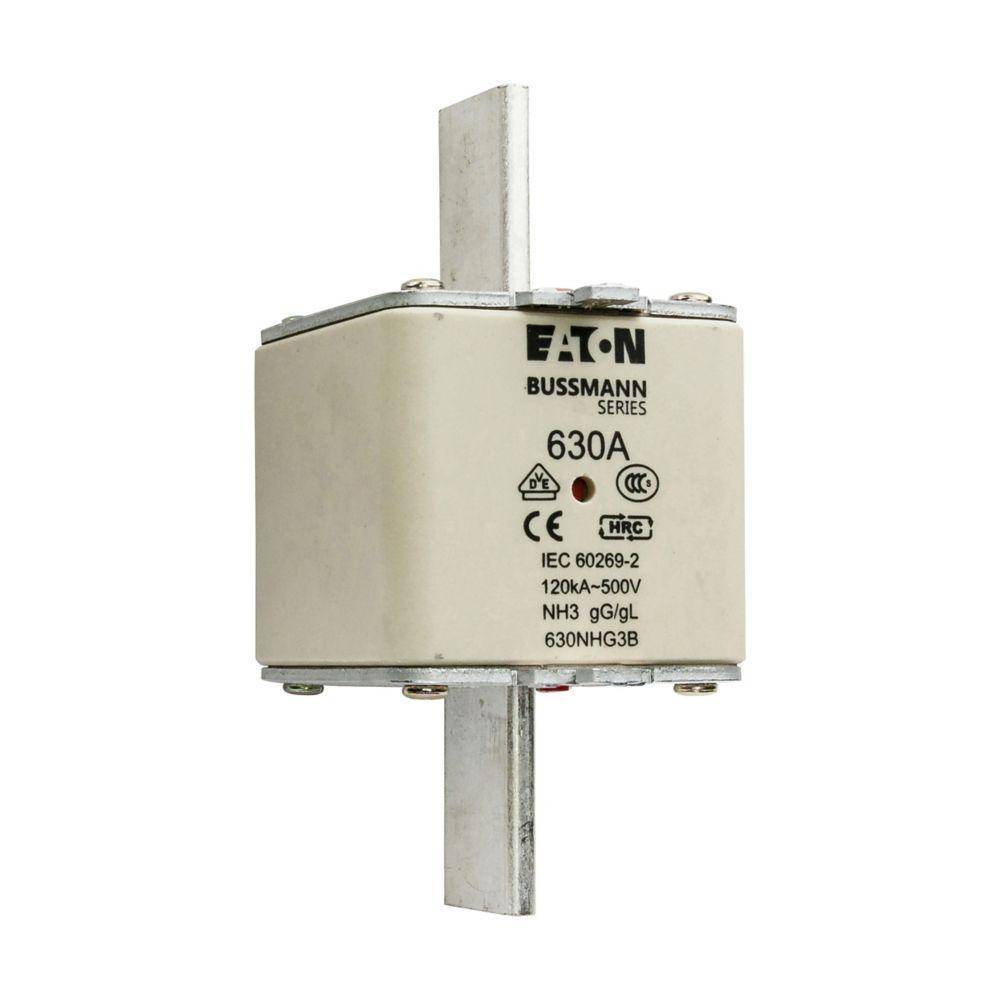 Edison 630NHG3B Fuse Link With Metal Gripping Lug, 500 VAC, 630 A