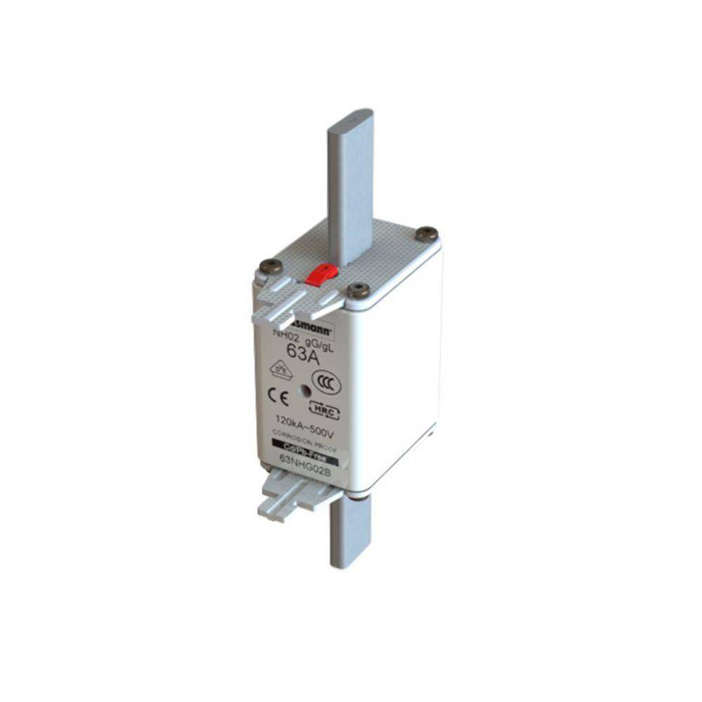 Edison 63NHG02B Fuse Link With Metal Gripping Lug, 500 VAC, 63 A