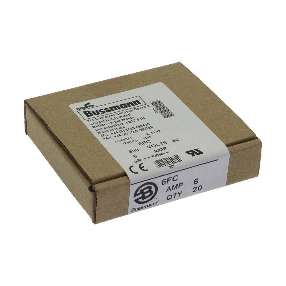 Edison 6FC FC Series Non-Indicating High Speed Fuse, 690 VAC, 6 A