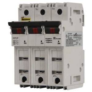 Bussmann CUBEFuse® CCP-3-30CF Compact Circuit Protector, 600 VAC, 30 A, 3 Poles, Class CF Fuse, 18 to 6 AWG Wire