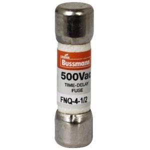 Bussmann Tron® FNQ-4-1/2 Low Voltage Supplemental Time Delay Midget Fuse, 4.5 A, 500 VAC, 10000 A Interrupt, Class: Supplemental, Cartridge Body