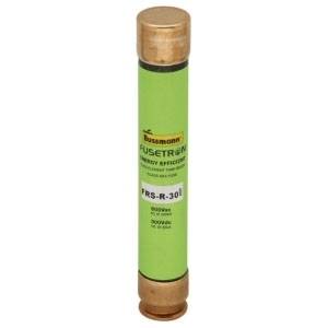 Bussmann Fusetron™ FRS-R-8/10 Current Limiting Renewable Time Delay Fuse, 8/10 A, 600 VAC/300 VDC, 200 kA Interrupt, RK5 Class, Cylindrical Body