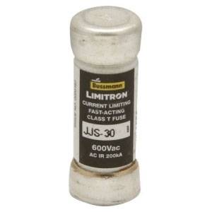 Bussmann Limitron™ Tron® JJS-30 Current Limiting Very Fast Acting Fuse, 30 A, 600 V, 200 kAIC Interrupt, T Class, Cylindrical Body