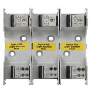 Edison JM60100-3MW14 JM600 Fuse Block, 600 VAC, 70 to 100 A, J Class, 14 to 1/0 AWG Wire, 3 Poles