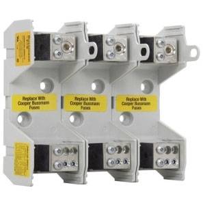 Edison JM60100-3MW14 JM600 Fuse Block, 600 VAC, 70 to 100 A, J Class, 14 to 1/0 AWG Wire, 3 Poles