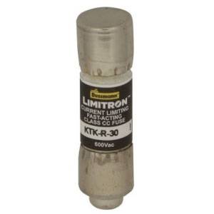 Bussmann Limitron™ KTK-R-2-1/2 Current Limiting Fast Acting Fuse, 2.5 A, 600 V, 200 kAIC Interrupt, CC Class, Cylindrical Body