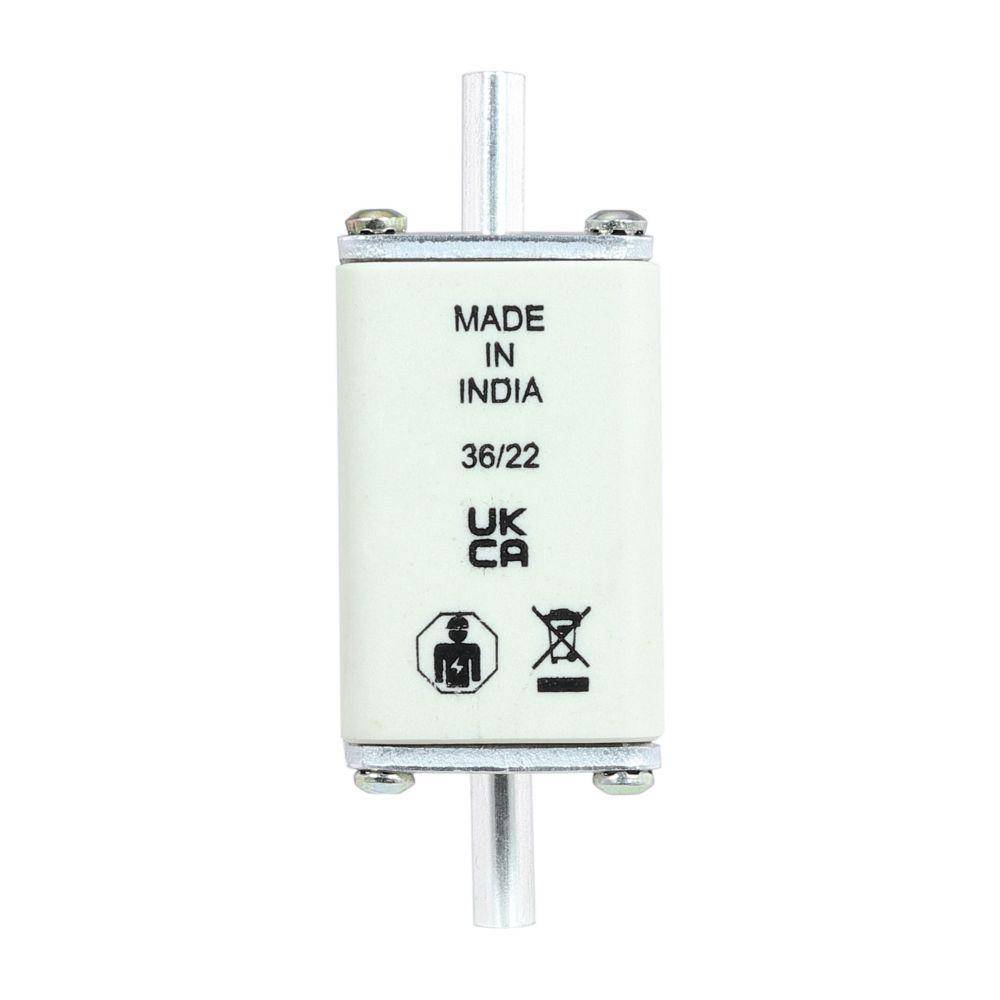 Bussmann 100NHG00B-690 Size 00 Dual Indicator Low Voltage NH Fuse Link, 690 V, 100 A, For Use With Class C gG/gL Fuse, Ceramic
