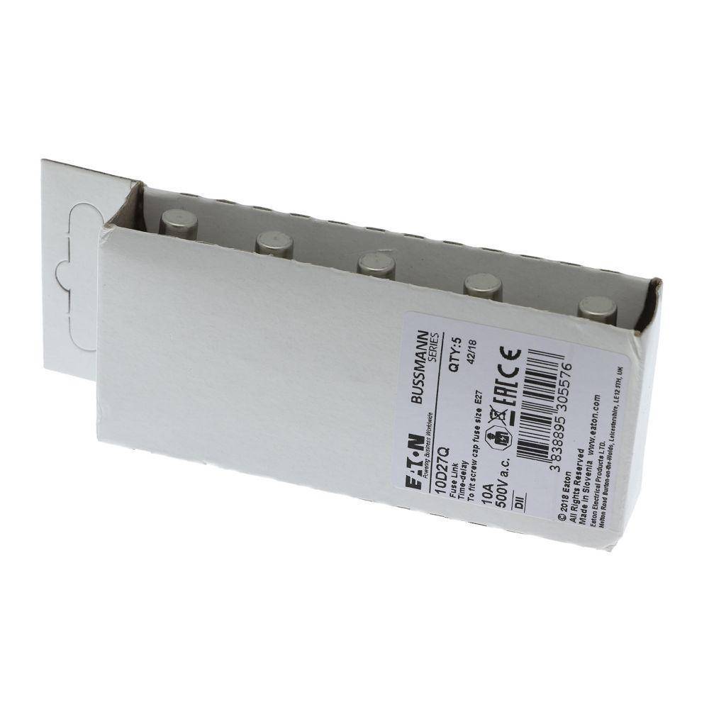 Edison 10D27Q Fast Acting Fuse, 10 A, 500 VAC, 50 kA Interrupt