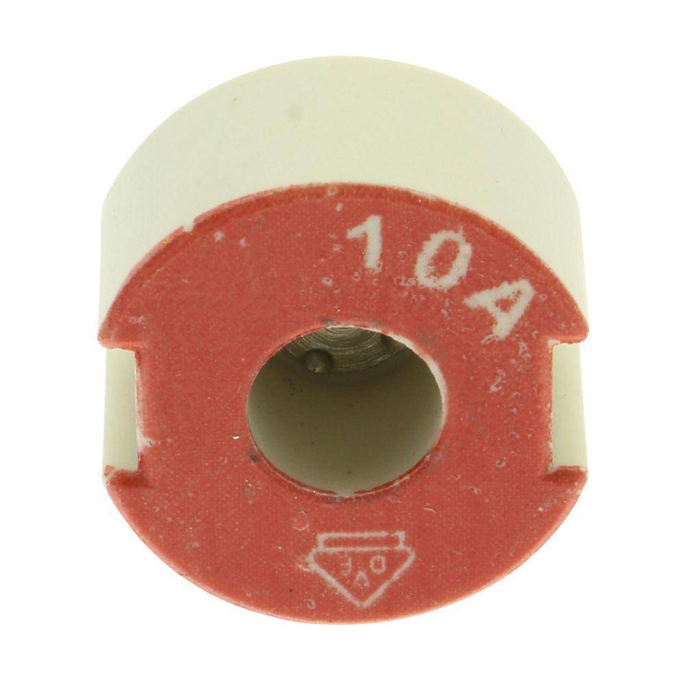 Edison 10GD27 Screw Cap Gauge Piece, For Use With DII Size 500 V Type D and D0 Diazed Fuse Links and E27 Size Type D and D0 Fuse Bases, 10 A, Red