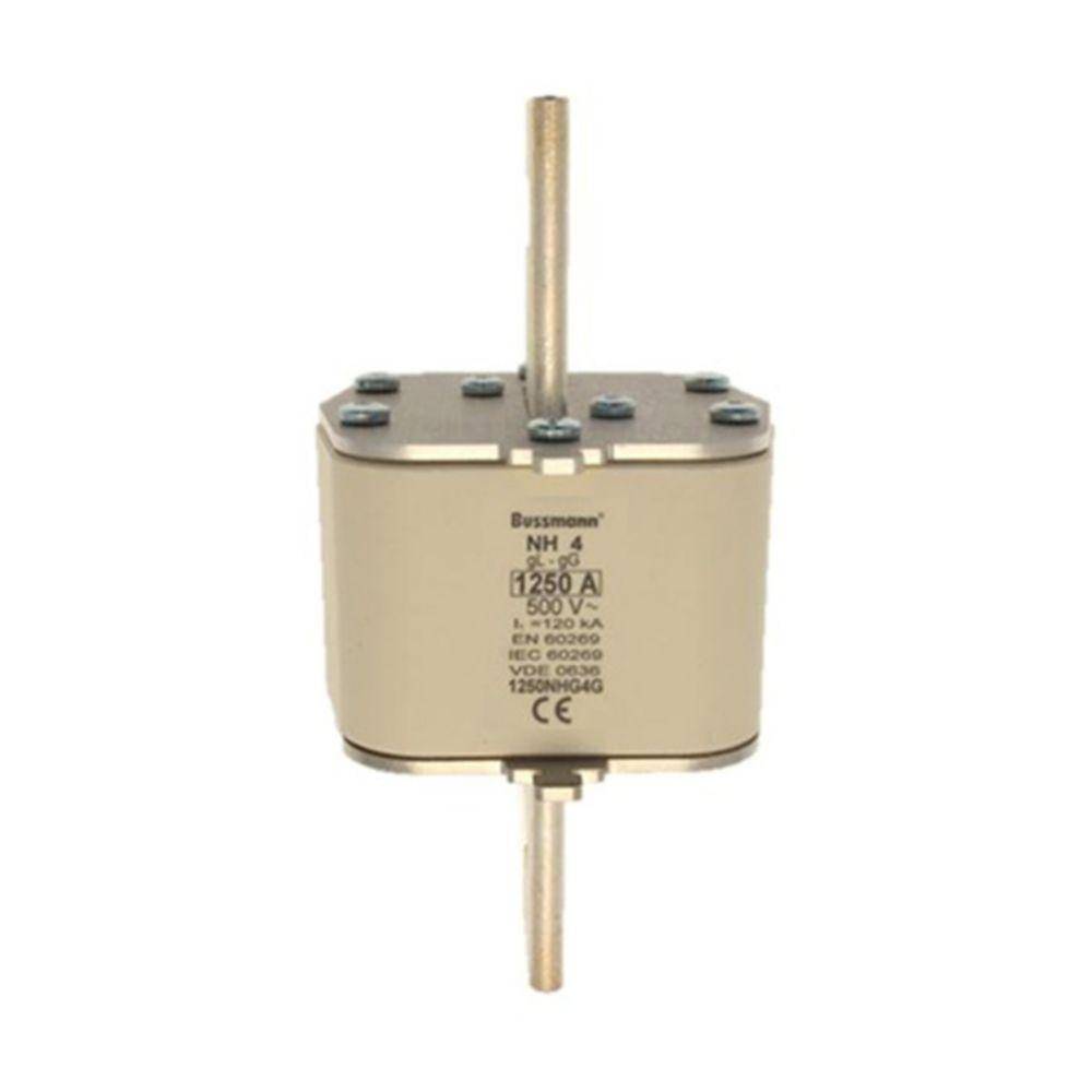 Bussmann 1250NHG4G HRC Low Voltage Non-Indicating NH Fuse Link, 1250 A, 500 VAC, 120 kAIC Interrupt, Class: GL/GG/C