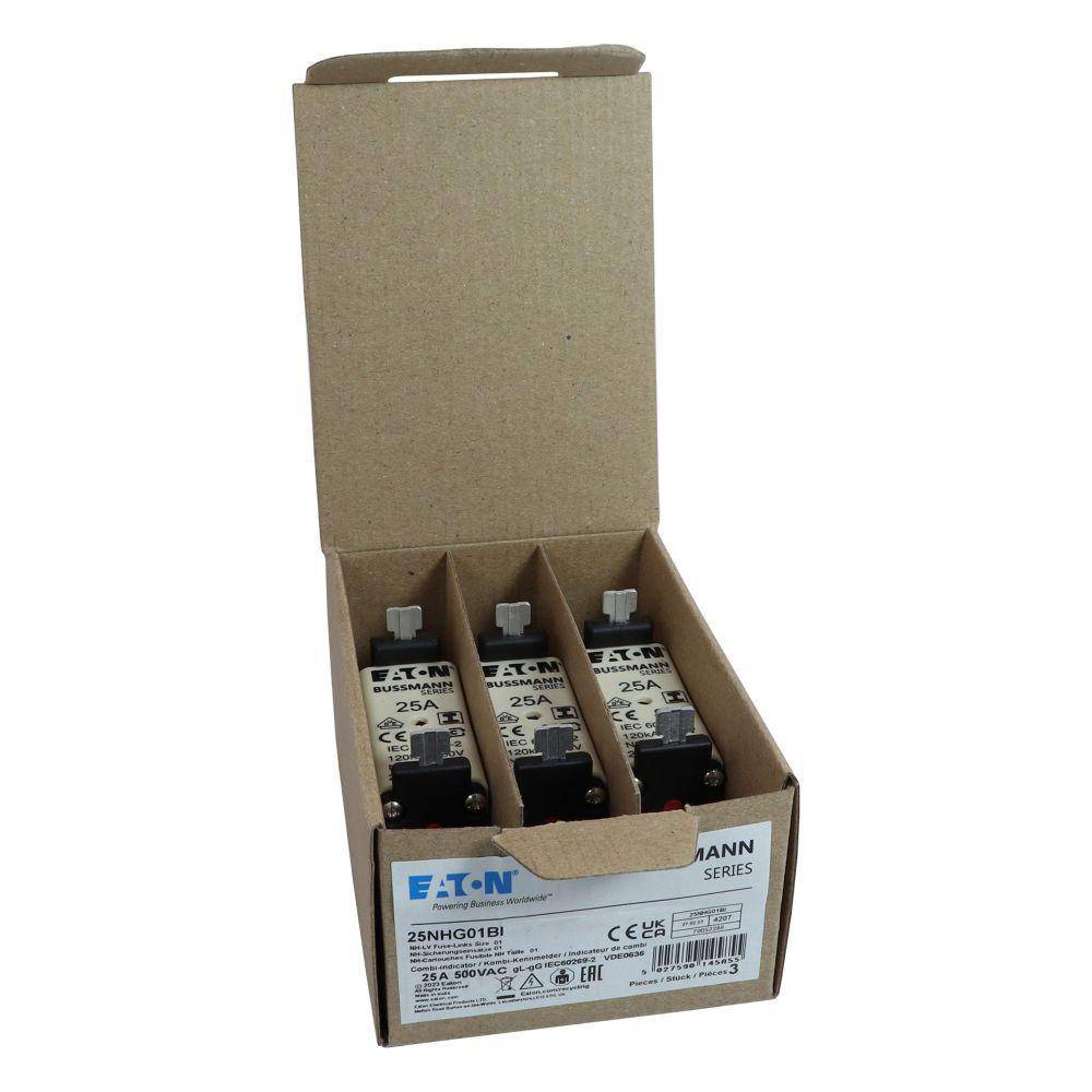 Bussmann 125NHG01BI Size 01 Dual Indicator Low Voltage NH Fuse Link, 500 V, 125 A, For Use With Class C/gG/gL Fuse, Ceramic