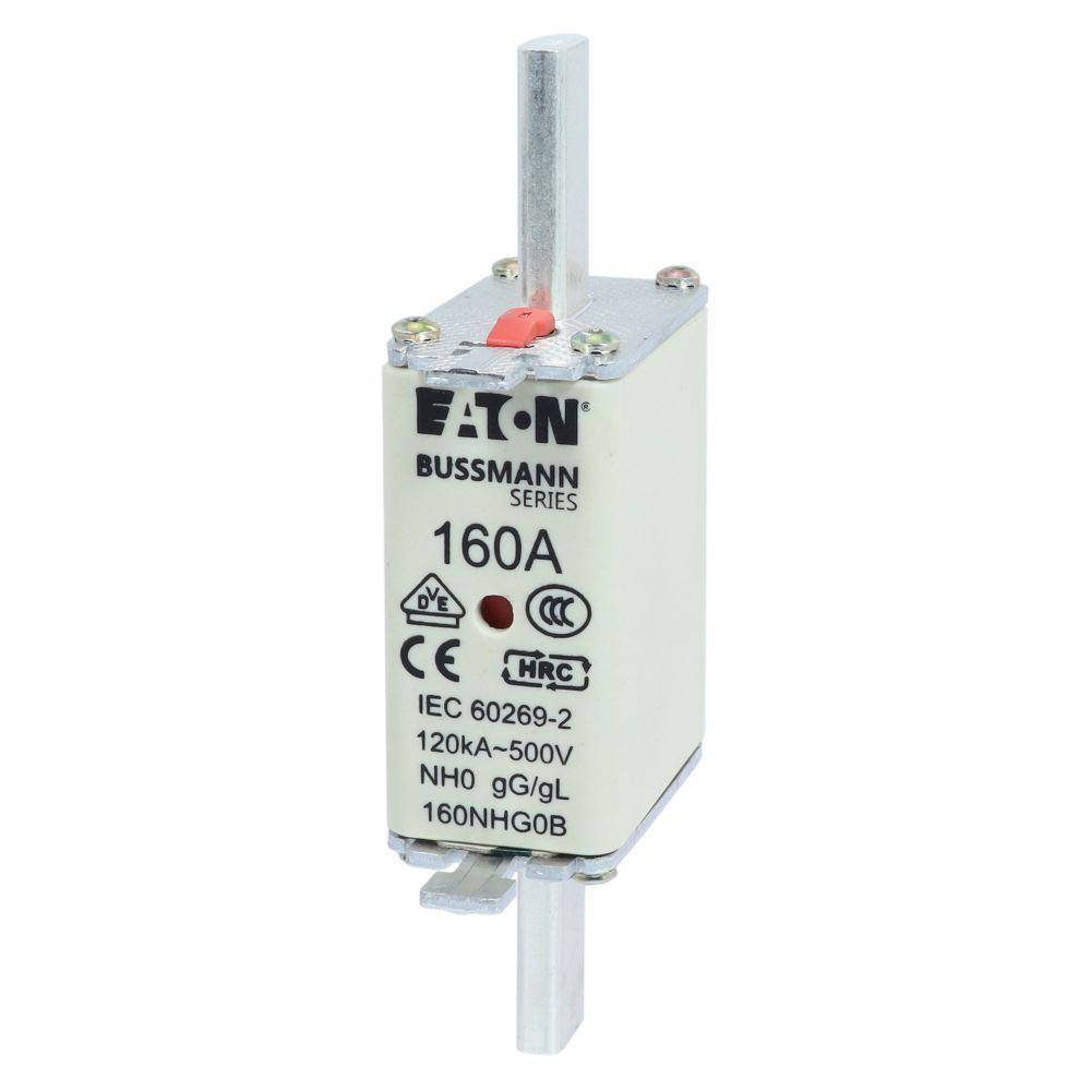 Bussmann 100NHG0B Size 0 Dual Indicator Low Voltage NH Fuse Link, 500 V, 100 A, For Use With Class C gG/gL Fuse, Ceramic