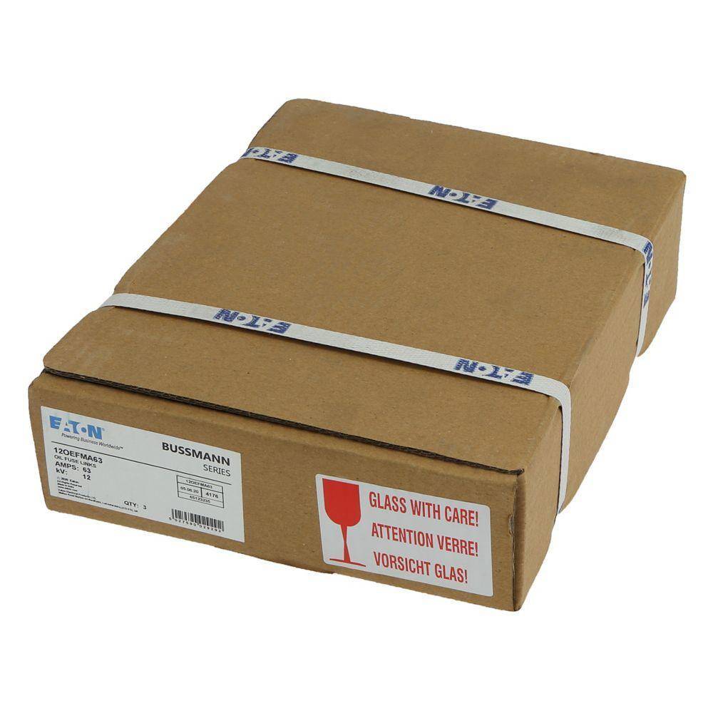 Bussmann 12OEFMA63 OEF British Standard Medium Voltage Oiltight IEC Fuse With Powerful Pyrotechnic Striker Pin, 63 A, 12 kV, 40 kA Interrupt, Class: Back-Up, Cartridge Body
