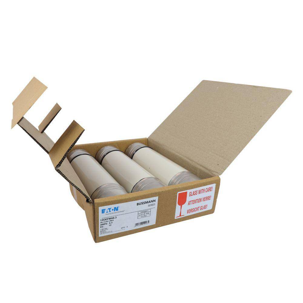 Bussmann 12OEFMA6.3 OEF British Standard Medium Voltage Oiltight IEC Fuse With Powerful Pyrotechnic Striker Pin, 6.3 A, 12 kV, 40 kA Interrupt, Class: Back-Up
