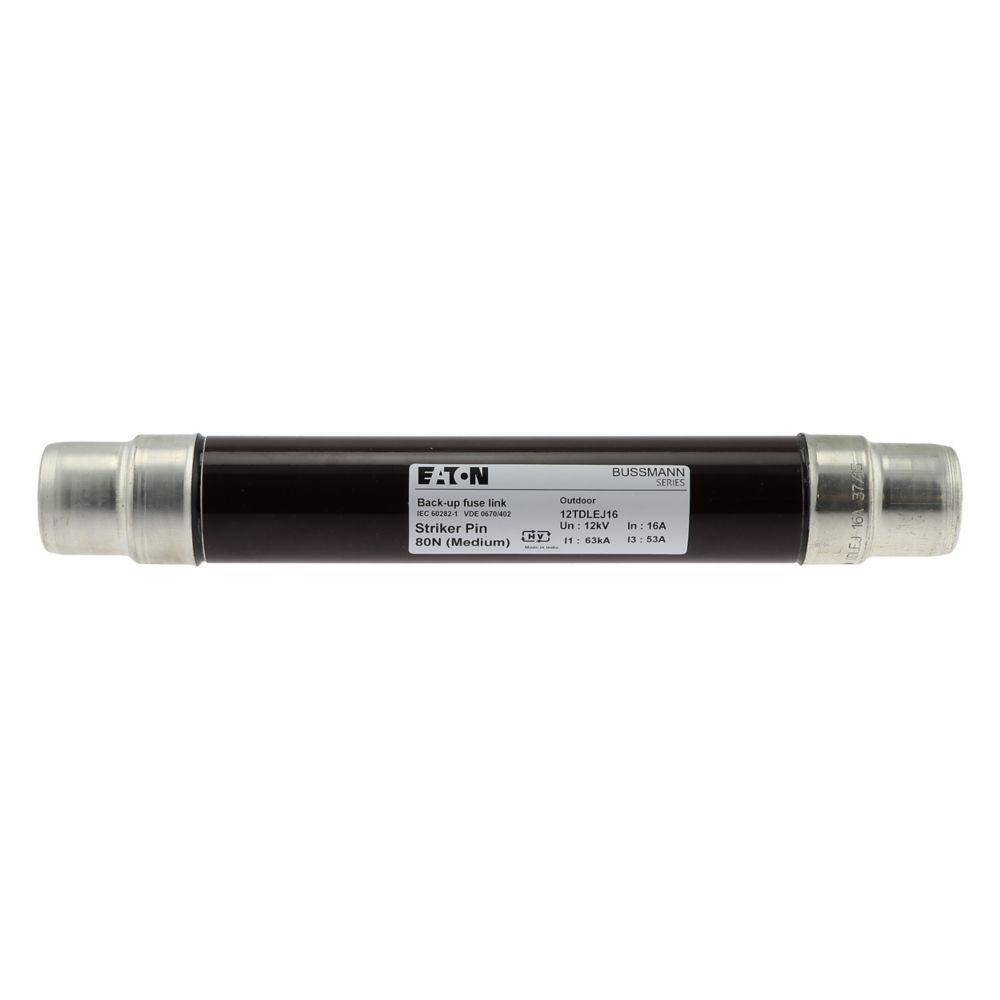 Bussmann 12TDLEJ16 Medium Voltage Euro-IEC Fuse, 16 A, 12 kV, 63 kA Interrupt