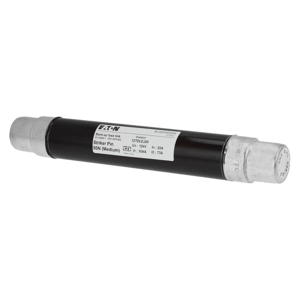 Bussmann 12TDLEJ20 DIN Dimensioned Euro-IEC Fuse, 20 A, 12 kV, 63 kA Interrupt
