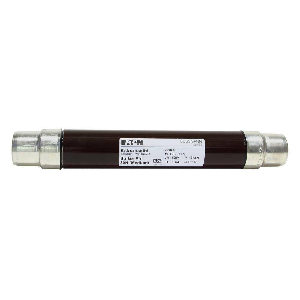 Bussmann 12TDLEJ31.5 Type T Back-Up Current Limiting DIN Dimensioned Medium Voltage IEC Fuse, 31.5 A, 12 kV, 63 kA Interrupt, Cartridge Body
