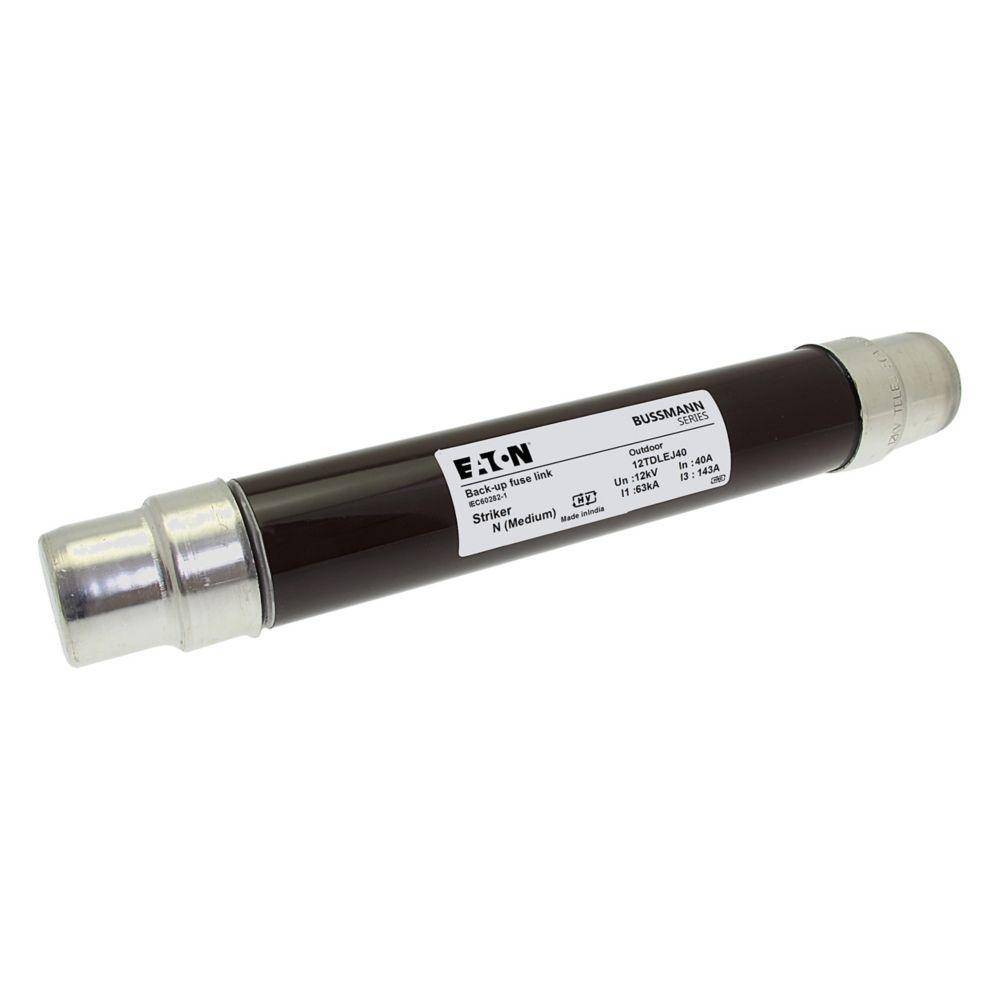 Bussmann 12TDLEJ40 DIN Dimensioned Euro-IEC Fuse, 40 A, 12 kV, 63 kA Interrupt