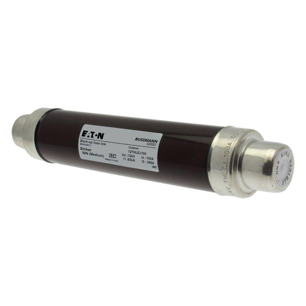 Bussmann 12THLEJ100 DIN Dimensioned Medium Voltage Euro-IEC Fuse, 100 A, 12 kV, 63 kA Interrupt