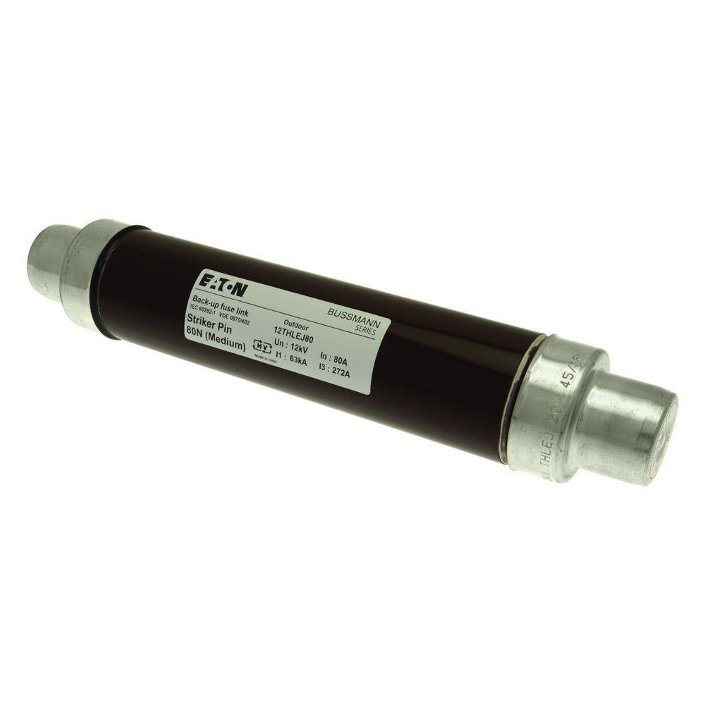 Bussmann 12THLEJ80 DIN Dimensioned Medium Voltage Euro-IEC Fuse, 80 A, 12 kV, 63 kA Interrupt