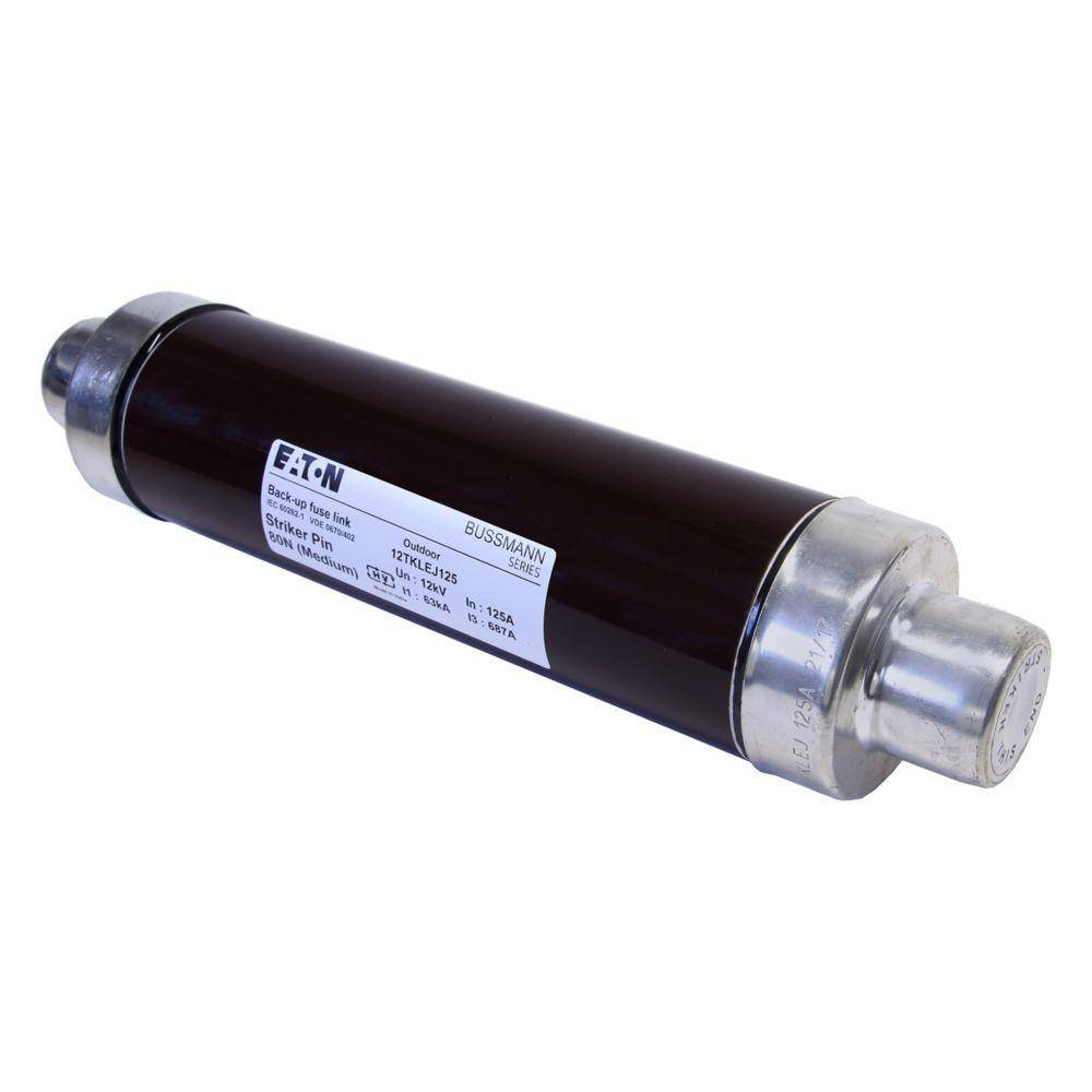 Bussmann 12TKLEJ125 TKLEJ Back-Up DIN Dimensioned Medium Voltage Type T Current Limiting IEC Fuse, 25 A, 12 kV, 63 kA Interrupt, Class: Back-Up, Cartridge Body