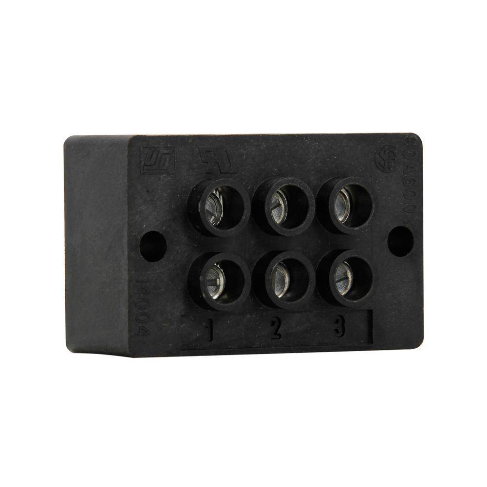 Bussmann 14004-10 10-Pole Enclosed Power Terminal Block, 600 VAC/VDC, 90 A, 14 to 4 AWG, 8 AWG Wire, Black