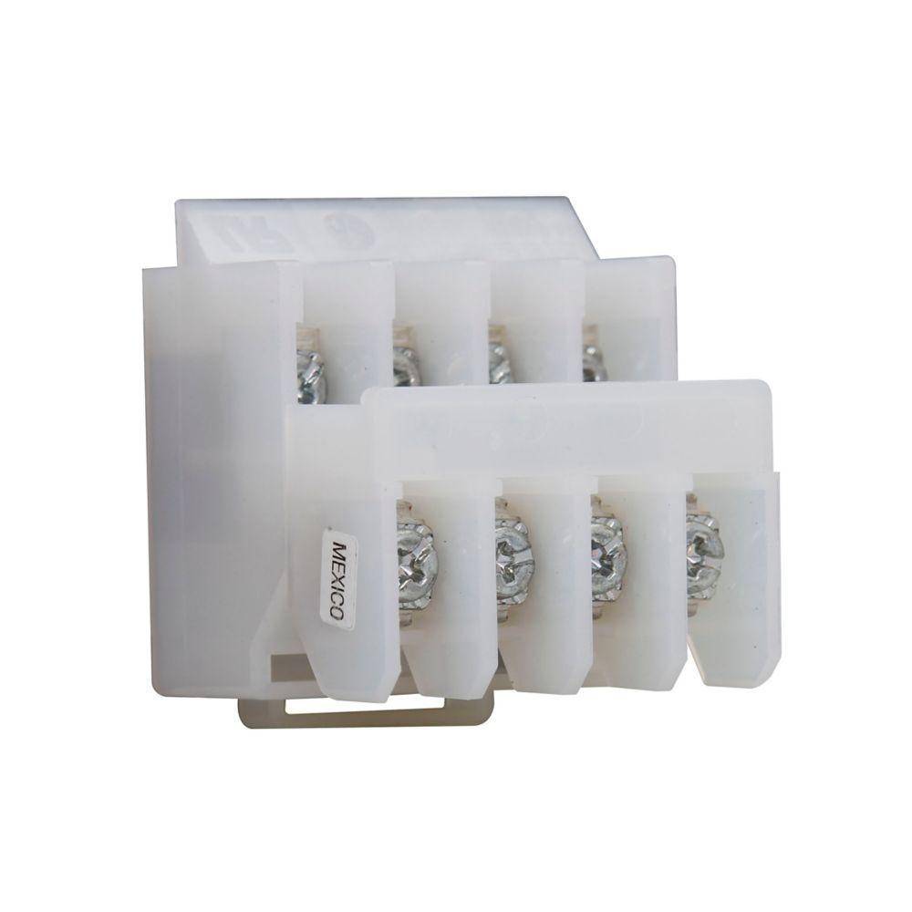 Bussmann 15188-3RS Depluggable Reverse Wiring Disconnect Terminal Block With Locking Snap, 600 V, 30 A, 16 to 12 AWG Wire, 3 Poles, DIN Rail Mount