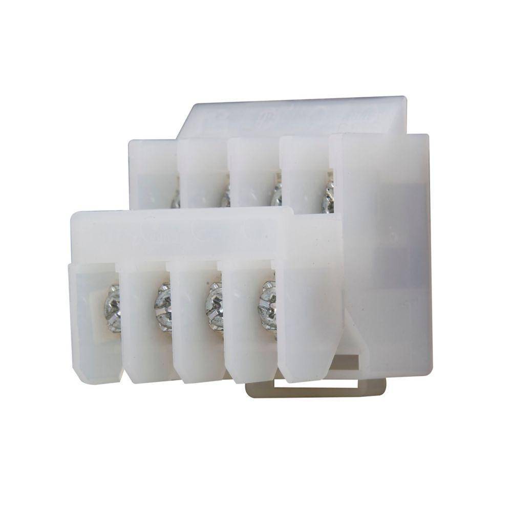 Bussmann 15188-3RS Depluggable Reverse Wiring Disconnect Terminal Block With Locking Snap, 600 V, 30 A, 16 to 12 AWG Wire, 3 Poles, DIN Rail Mount