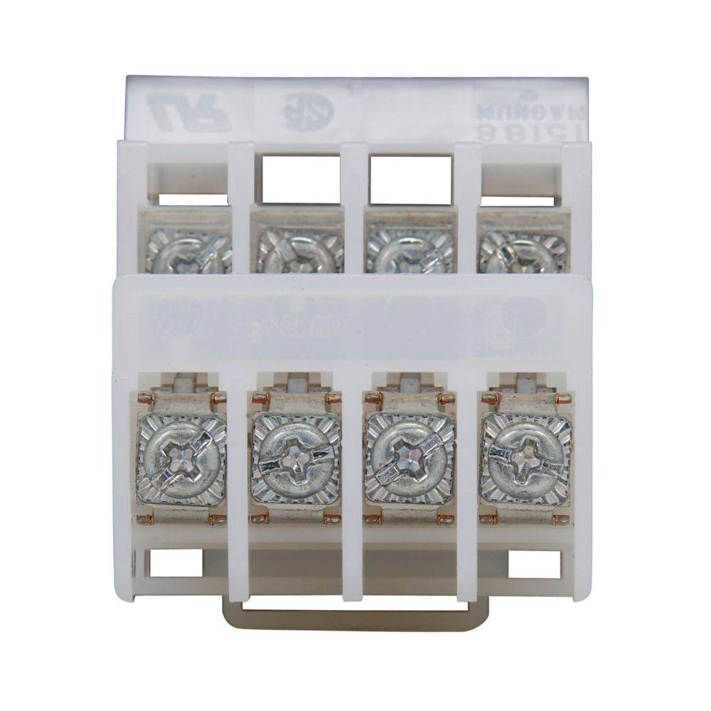 Bussmann 15188-3RS Depluggable Reverse Wiring Disconnect Terminal Block With Locking Snap, 600 V, 30 A, 16 to 12 AWG Wire, 3 Poles, DIN Rail Mount