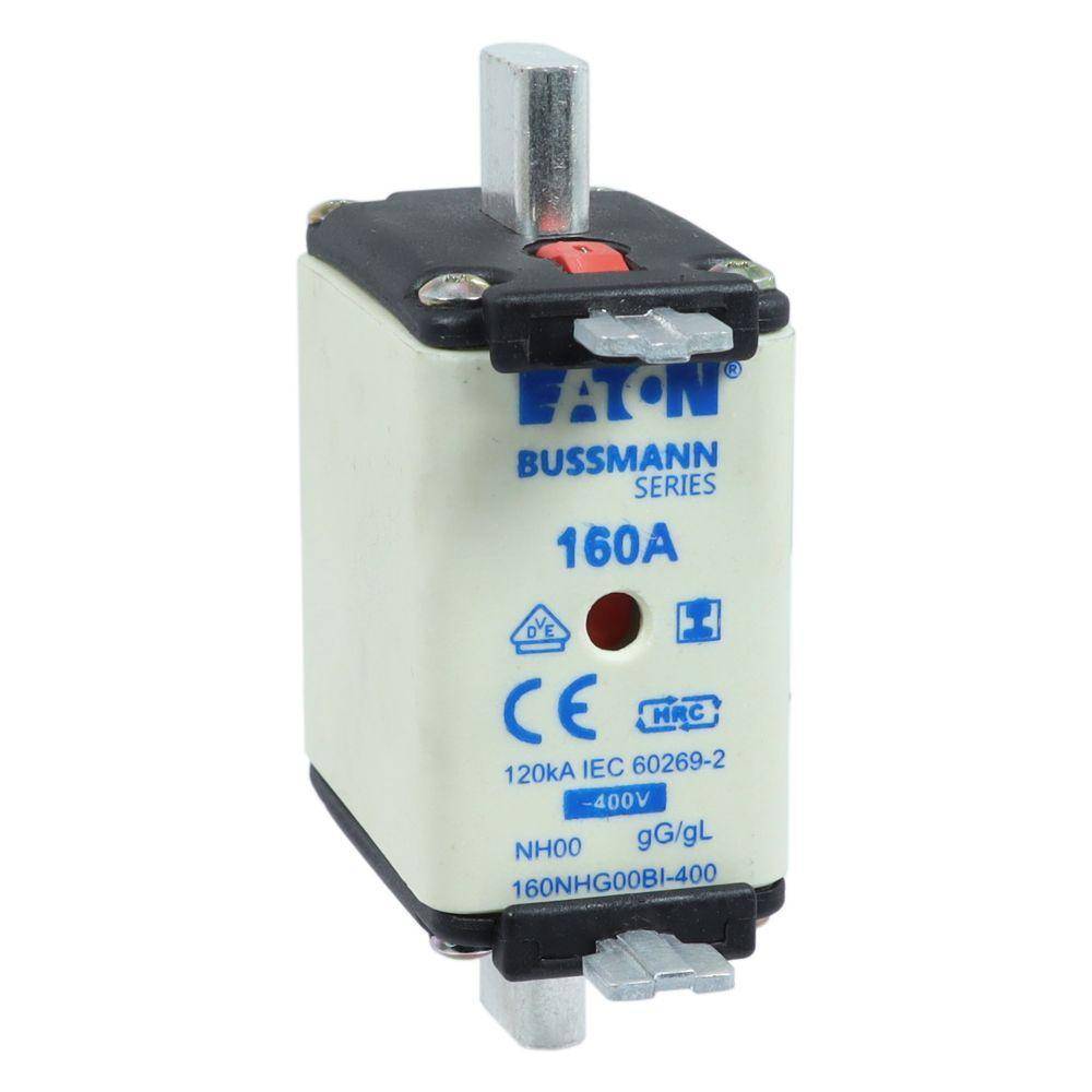 Bussmann 160NHG00BI-400 Size 00 Dual Indicator Low Voltage NH Fuse Link, 400 V, 160 A, For Use With Class C/gG/gL Fuse, Ceramic
