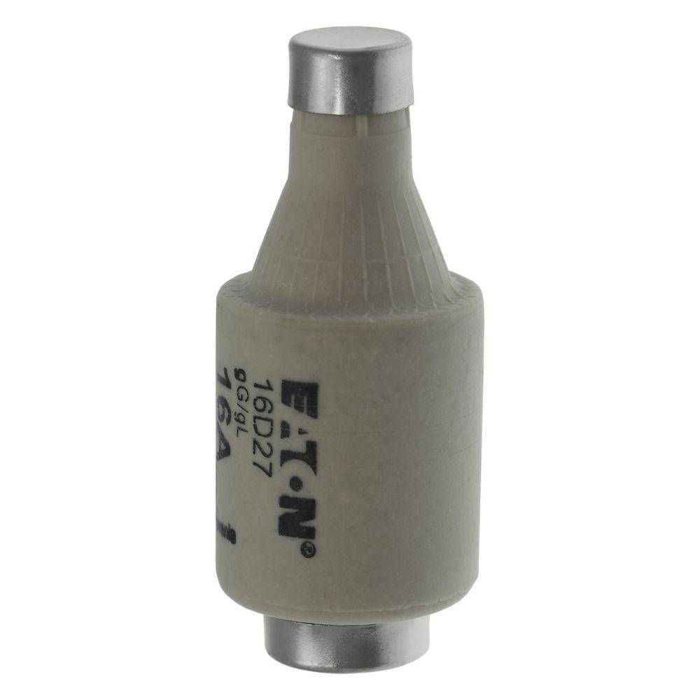 Edison 16D27 Low Voltage Time Delay Diazed Fuse Link, 16 A, 500 VAC, 100 kA Interrupt, Class: gG/gL, Round Body