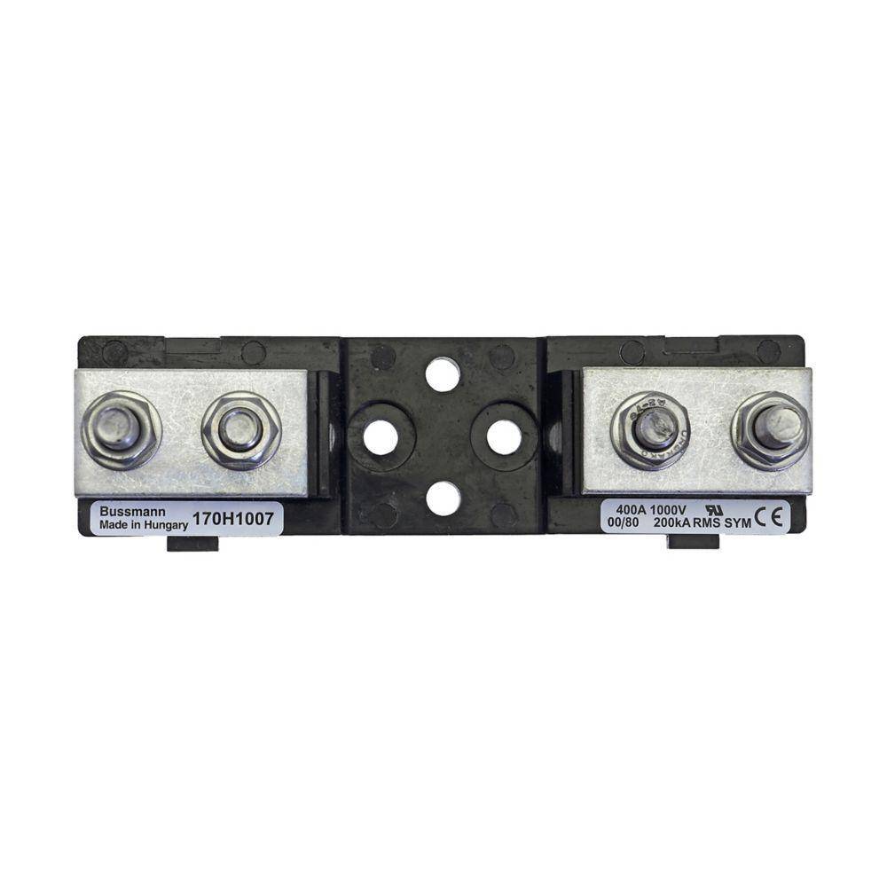 Bussmann 170H1007 High Speed Fixed Center Fuse Block, 1000 VAC, 400 A, 1 Poles