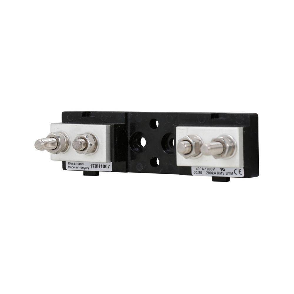 Bussmann 170H1007 High Speed Fixed Center Fuse Block, 1000 VAC, 400 A, 1 Poles