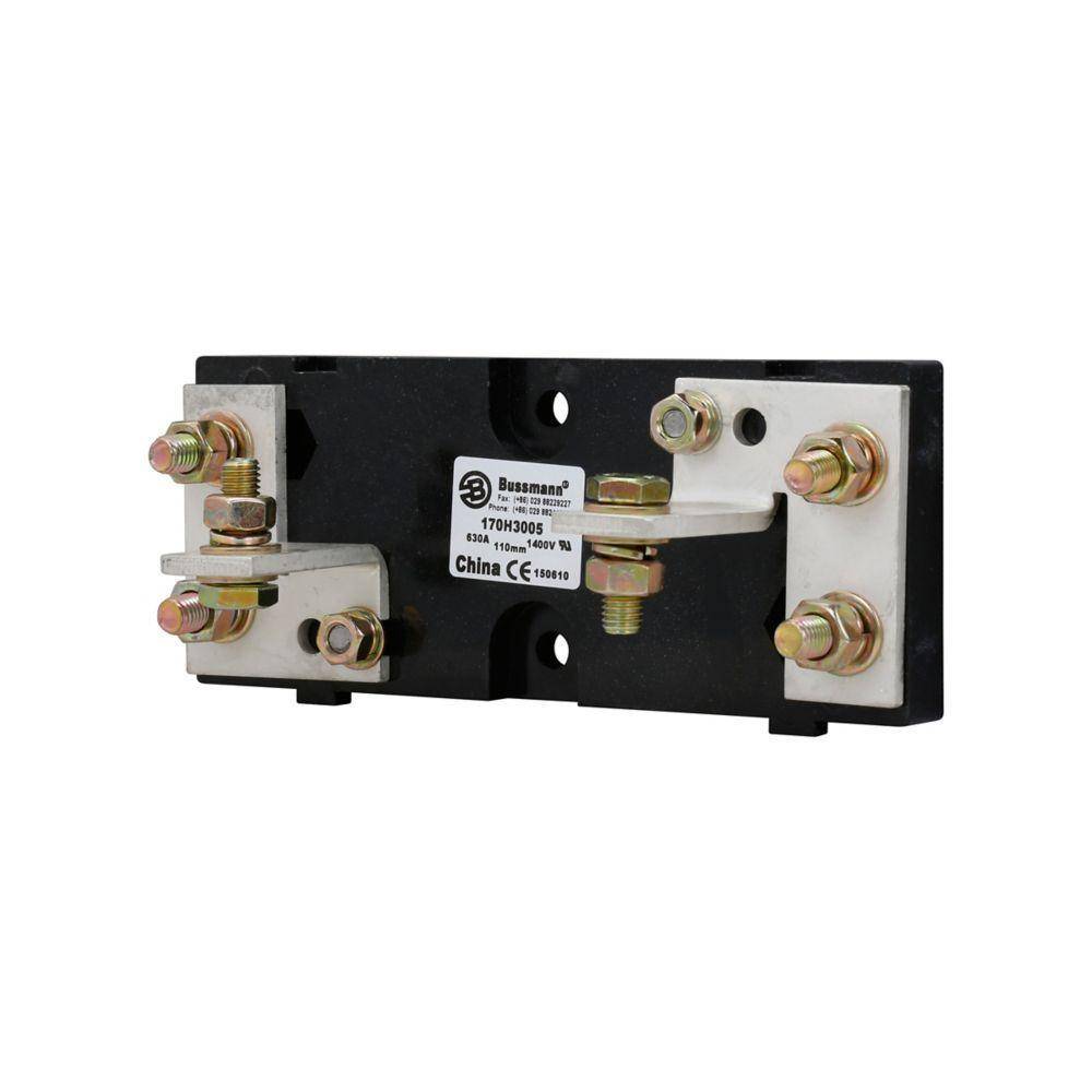 Bussmann 170H3005 Fixed Center Fuse Block, 690/700 V, 630 A, 1 Pole