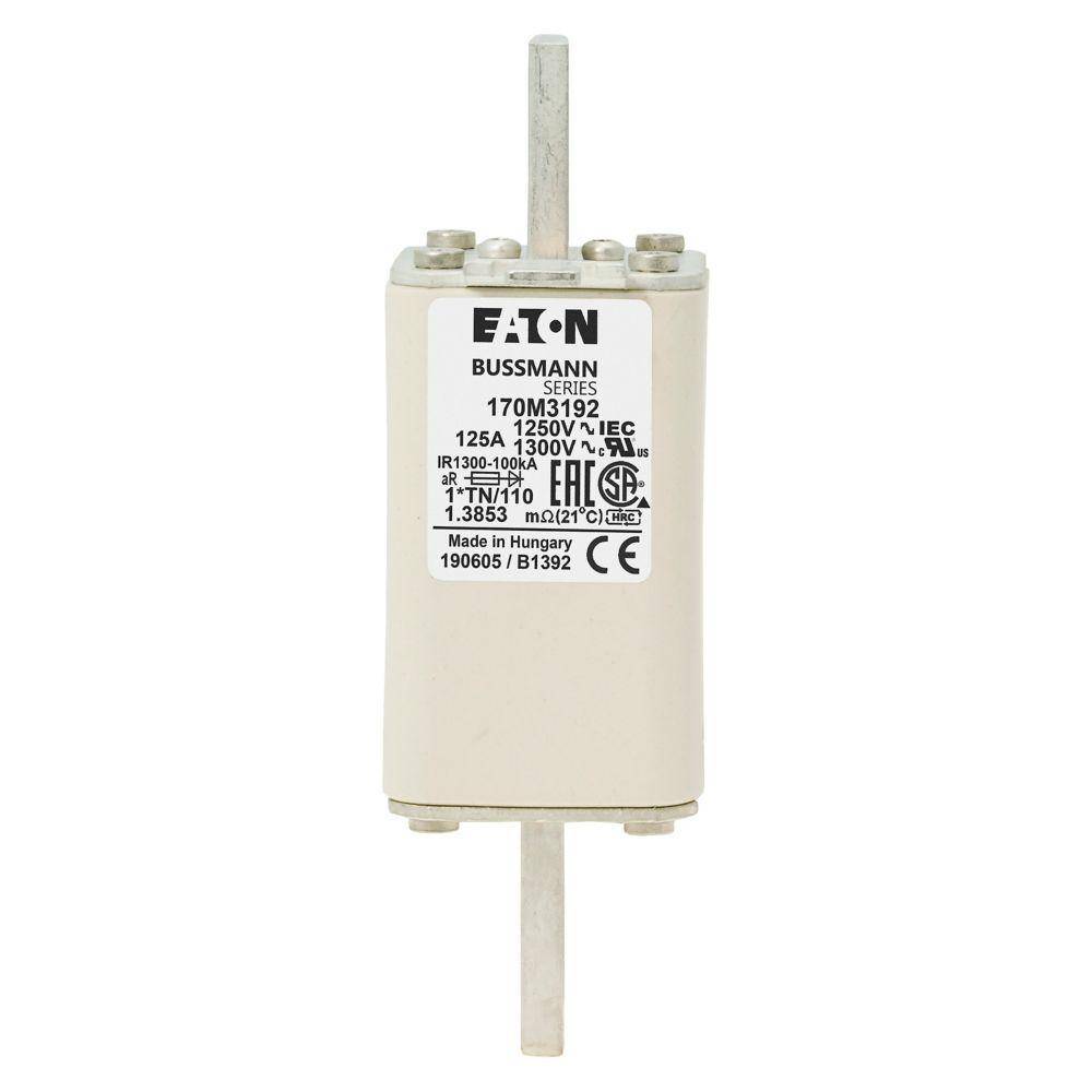 Bussmann 170M3192 Semi-Conductor High Speed Fuse, 125 A, 690/700 V, 100 kA Interrupt, Class: AR, Square Body