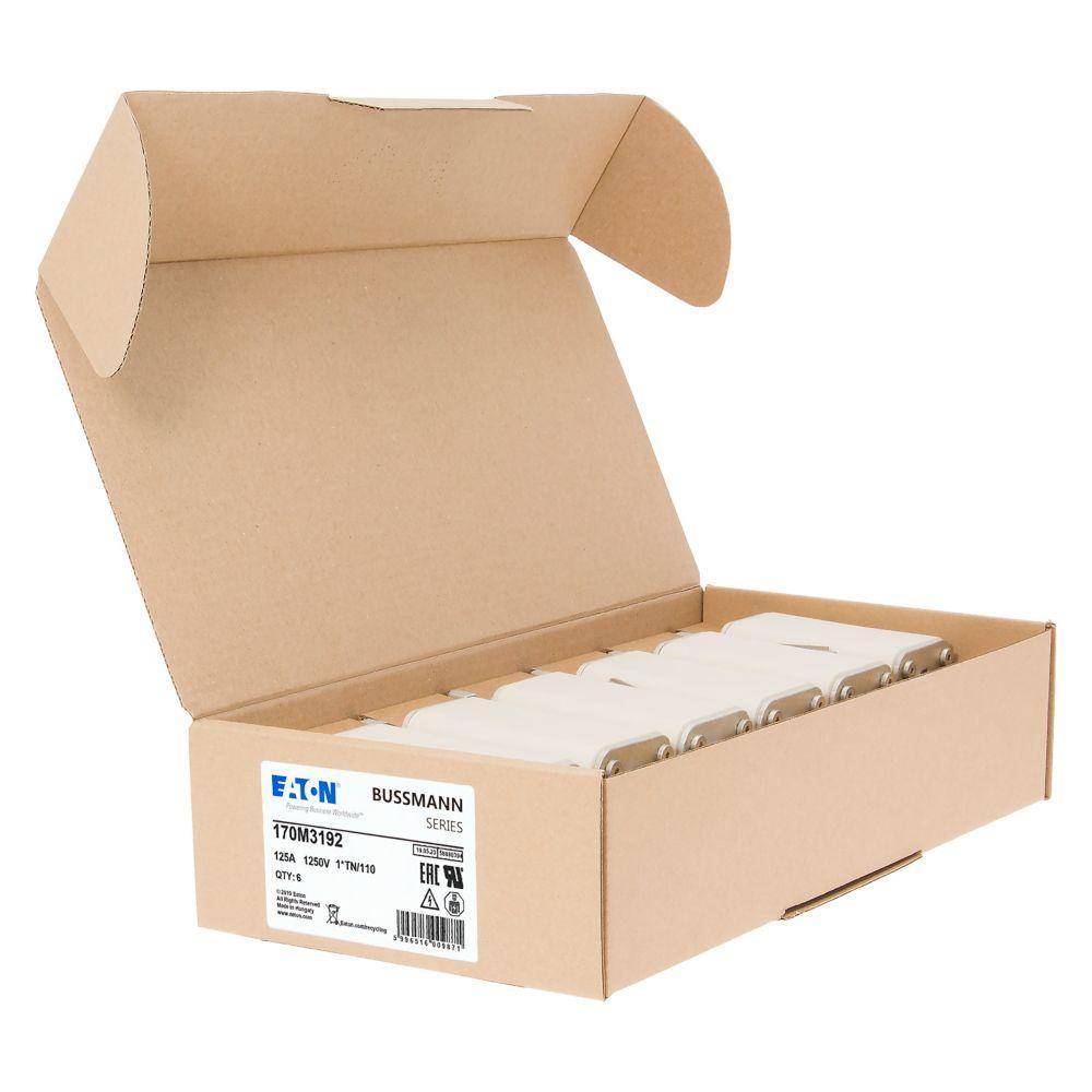 Bussmann 170M3192 Semi-Conductor High Speed Fuse, 125 A, 690/700 V, 100 kA Interrupt, Class: AR, Square Body
