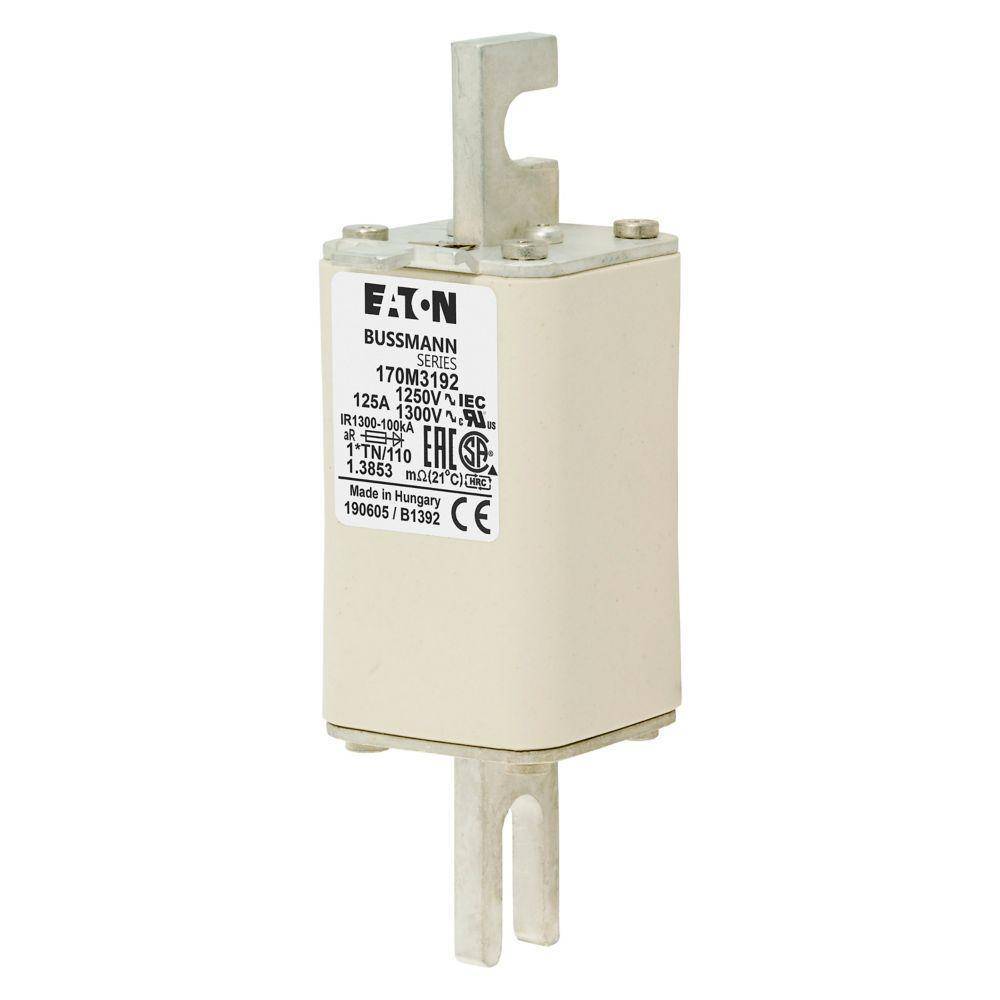 Bussmann 170M3192 Semi-Conductor High Speed Fuse, 125 A, 690/700 V, 100 kA Interrupt, Class: AR, Square Body