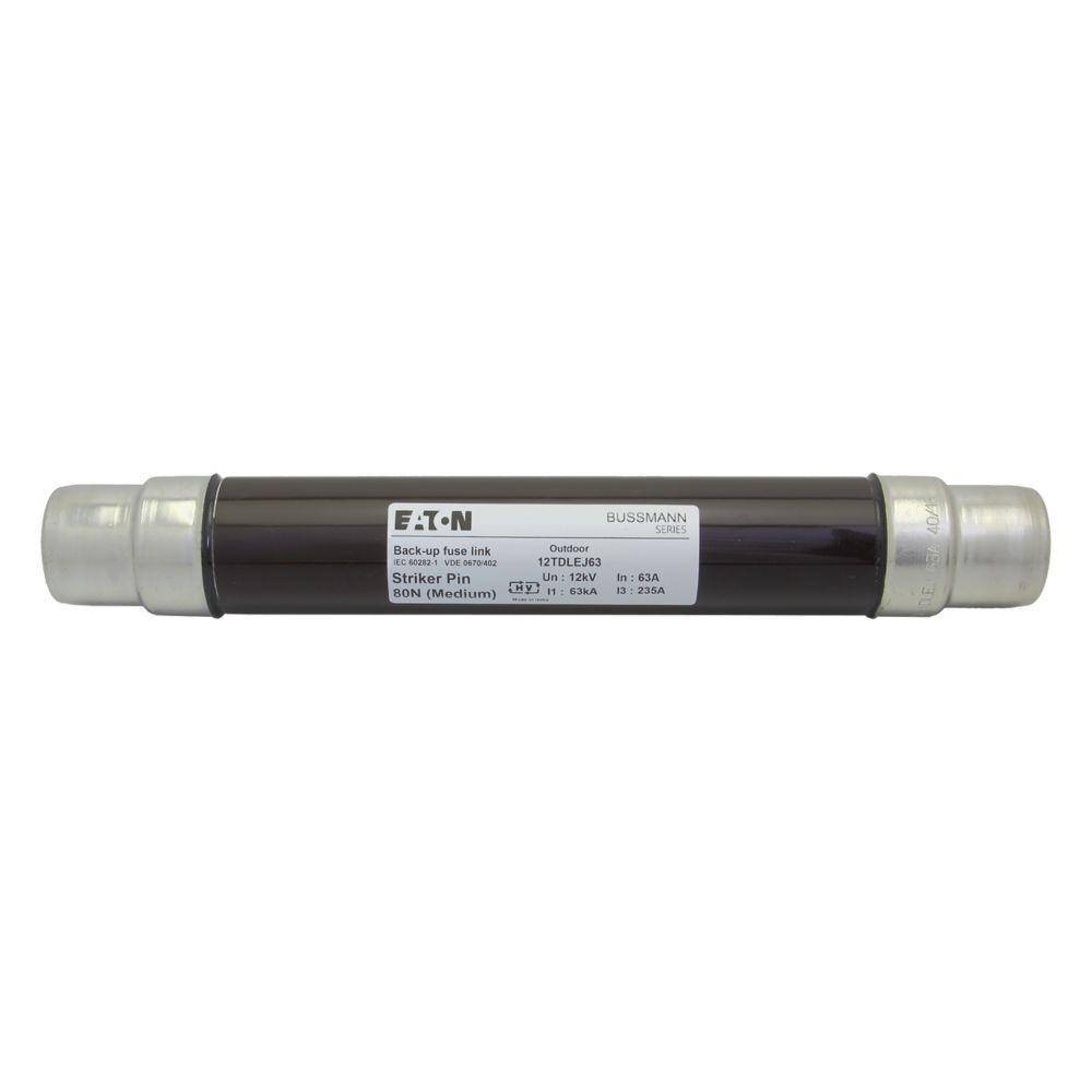 Bussmann 12TKLEJ125 TKLEJ Back-Up DIN Dimensioned Medium Voltage Type T Current Limiting IEC Fuse, 25 A, 12 kV, 63 kA Interrupt, Class: Back-Up, Cartridge Body