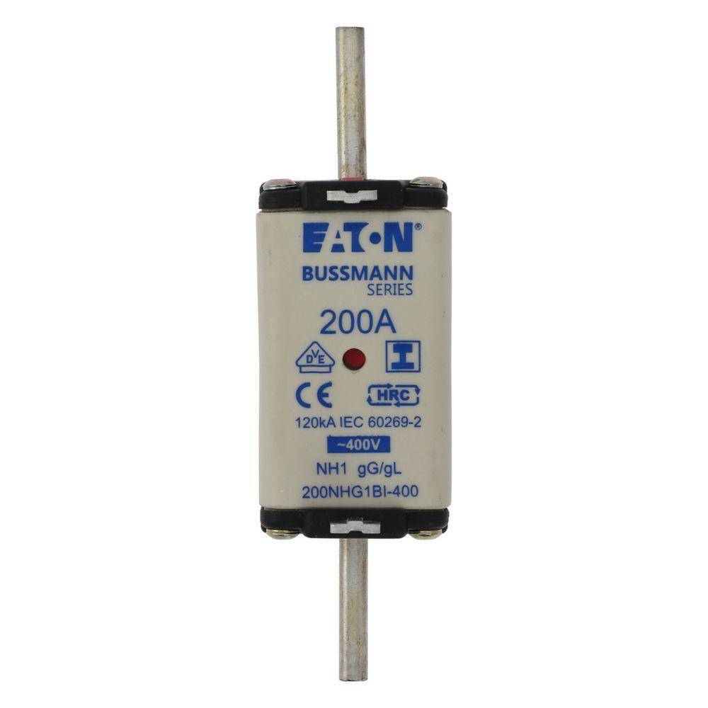 Bussmann 200NHG1BI-400 Size 1 Dual Indicator Low Voltage NH Fuse Link, 400 V, 200 A, For Use With Class C/gG/gL Fuse, Ceramic