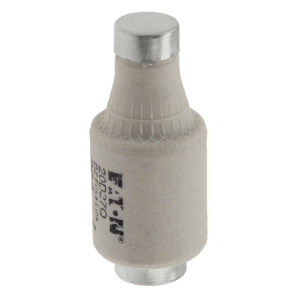 Edison 20D27Q Fast Acting Low Voltage Diazed Fuse Link, 20 A, 500 VAC, 100 kA Interrupt, Class: gG/gL, Round Body