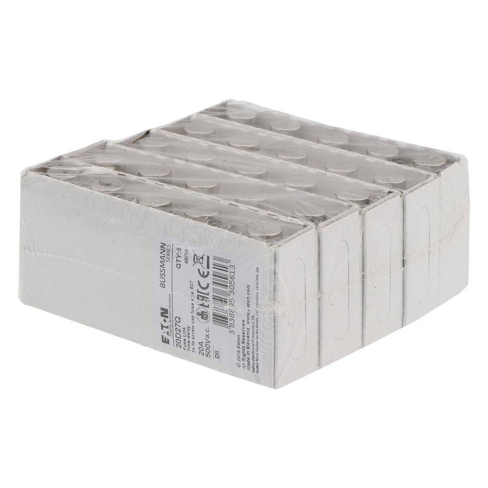 Edison 20D27Q Fast Acting Low Voltage Diazed Fuse Link, 20 A, 500 VAC, 100 kA Interrupt, Class: gG/gL, Round Body