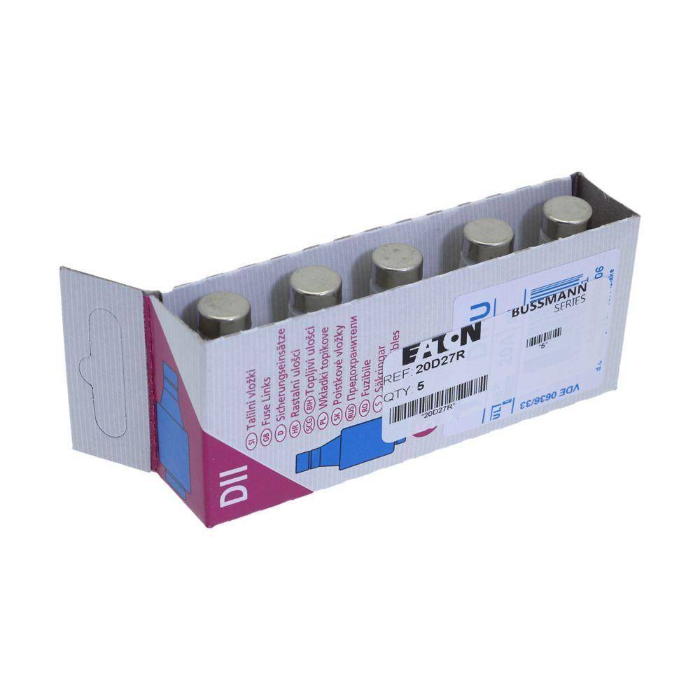 Bussmann 20D27R Type D Size DII Diazed Ultra Rapid Fuse Link, 20 A, 500 V, Class: gR