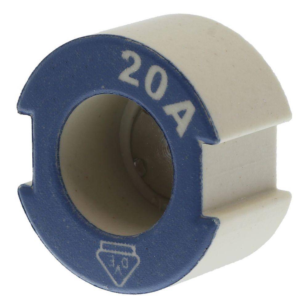 Bussmann 20GD27 Screw Cap Gauge Piece, For Use With Type DII Fuse Links, E27 Base, Non-Indicating DIN Type D Diazed Fuse, 500 V, 20 AV, Blue
