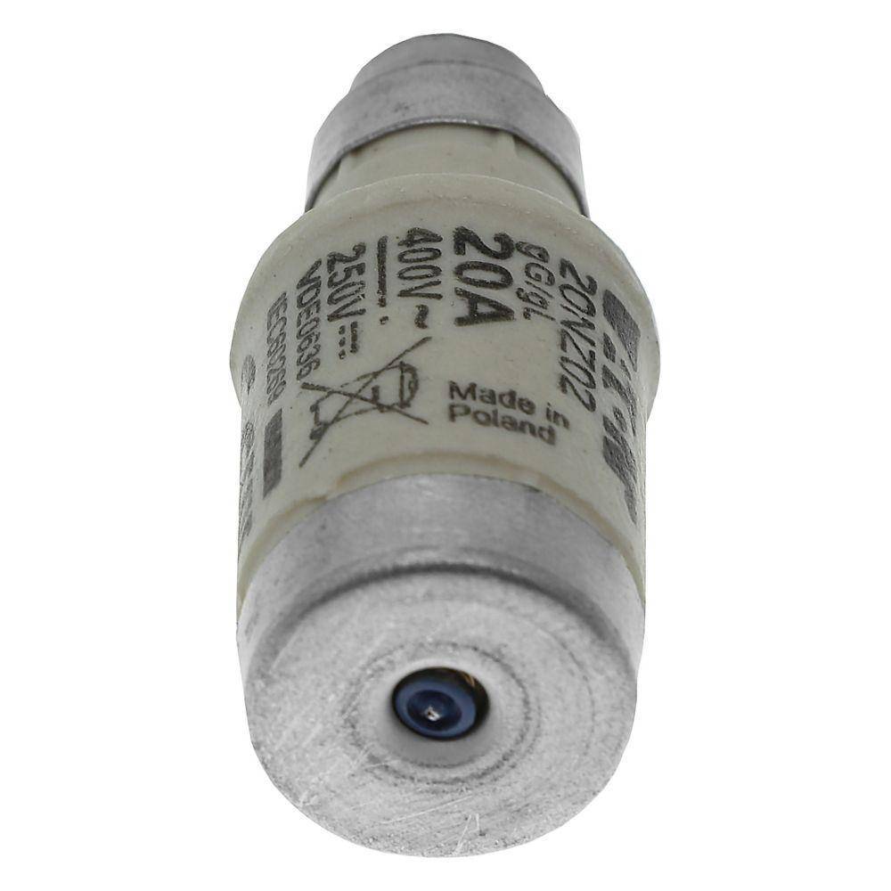 Edison 20NZ02 NZ Series Type D0 Time Delay Neozed Fuse, 20 A, 400 VAC, 50 kA Interrupt, Class: gG/gL, Cartridge Body