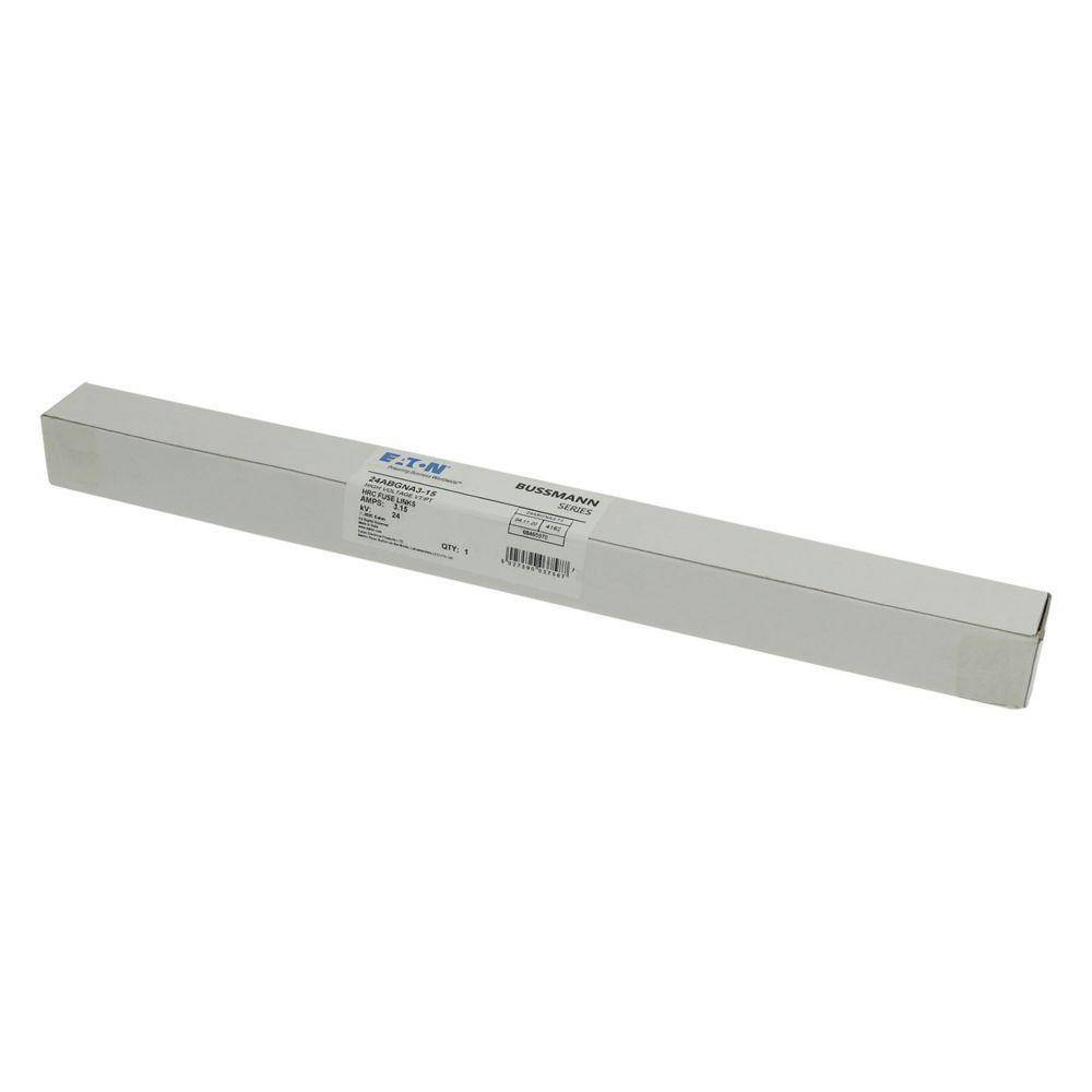 Edison 24ABGNA3.15 AB Series Single Barrel Medium Voltage Fuse, 3.15 A, 24 kV, 25 kA Interrupt, Cartridge Body